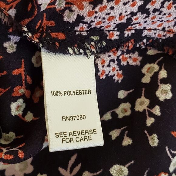 Est 1948 Tunic Blouse 18/20 Black Pink Floral V Neck Gathered 3/4 Sleeve - Picture 6 of 7